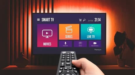 Person watching a smart TV